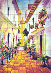 Street with flowerpots