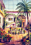 Palm courtyard and fountain
