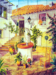Patio with well