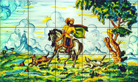 Horseman and dogs