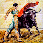 Bullfighting scene