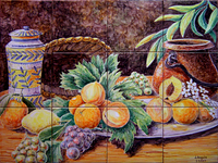 Ceramics copper and fruits