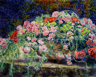 Flowers in basquet
