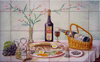 Fish and wine