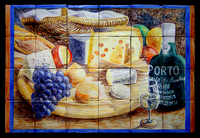 Quesos uvas y vino